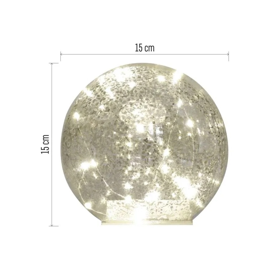 LED božićna dekoracija 20xLED/3xAA kugla promjera 15 cm