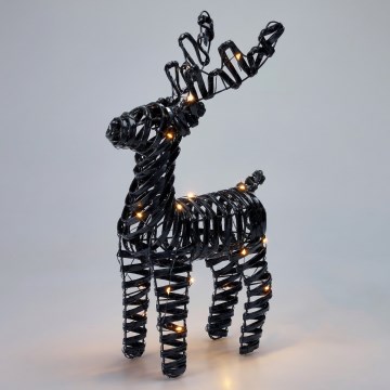 LED božićna dekoracija 30xLED/3xAA 37 cm topla bijela sob/crna