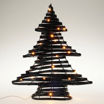 LED Božićna dekoracija 30xLED/3xAA 40 cm topla bijela božićno drvce/crna