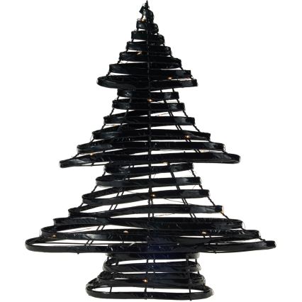 LED Božićna dekoracija 30xLED/3xAA 40 cm topla bijela božićno drvce/crna