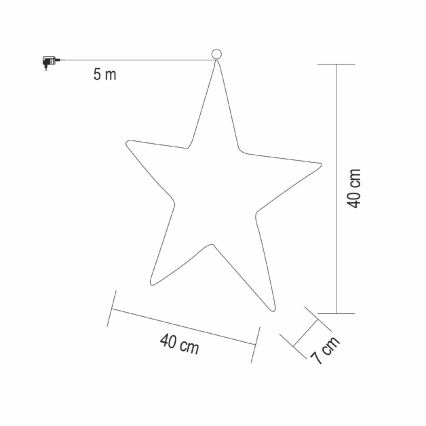 LED božićna dekoracija 320xLED/230V 45 cm zvijezda topla bijela