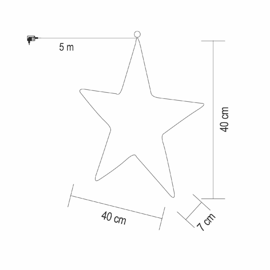 LED božićna dekoracija 320xLED/230V 45 cm zvijezda topla bijela