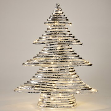 LED Božićna dekoracija 60xLED/3xAA 60 cm topla bijela božićno drvce/srebrna