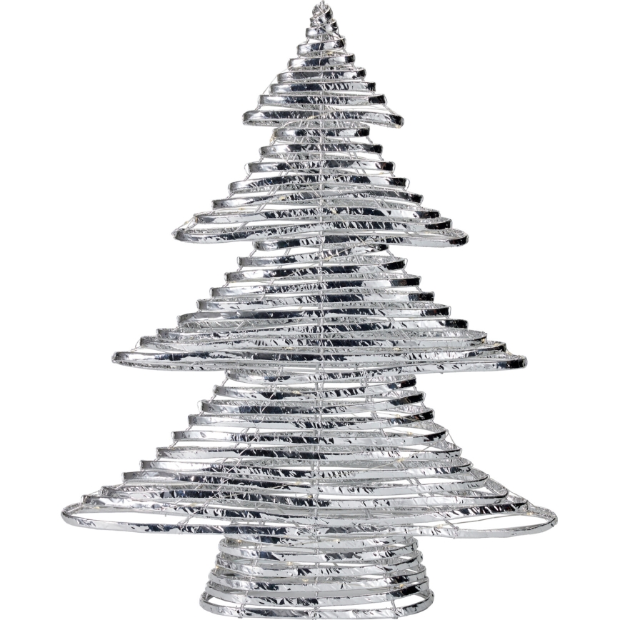 LED Božićna dekoracija 60xLED/3xAA 60 cm topla bijela božićno drvce/srebrna