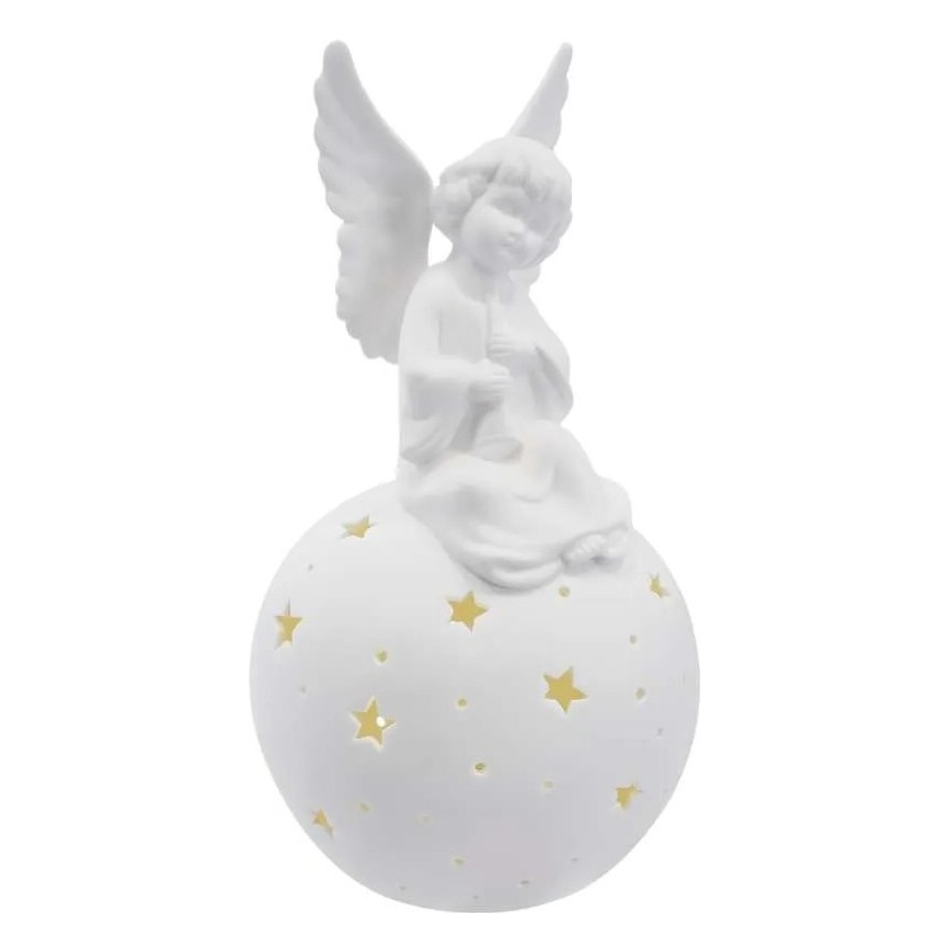 LED Božićna dekoracija LED/0,4W/2xAA keramički anđeo