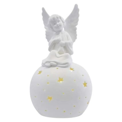 LED Božićna dekoracija LED/0,4W/2xAA keramički anđeo