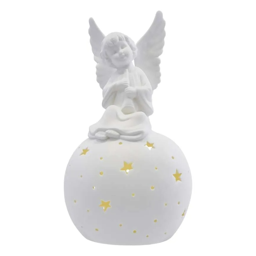 LED Božićna dekoracija LED/0,4W/2xAA keramički anđeo