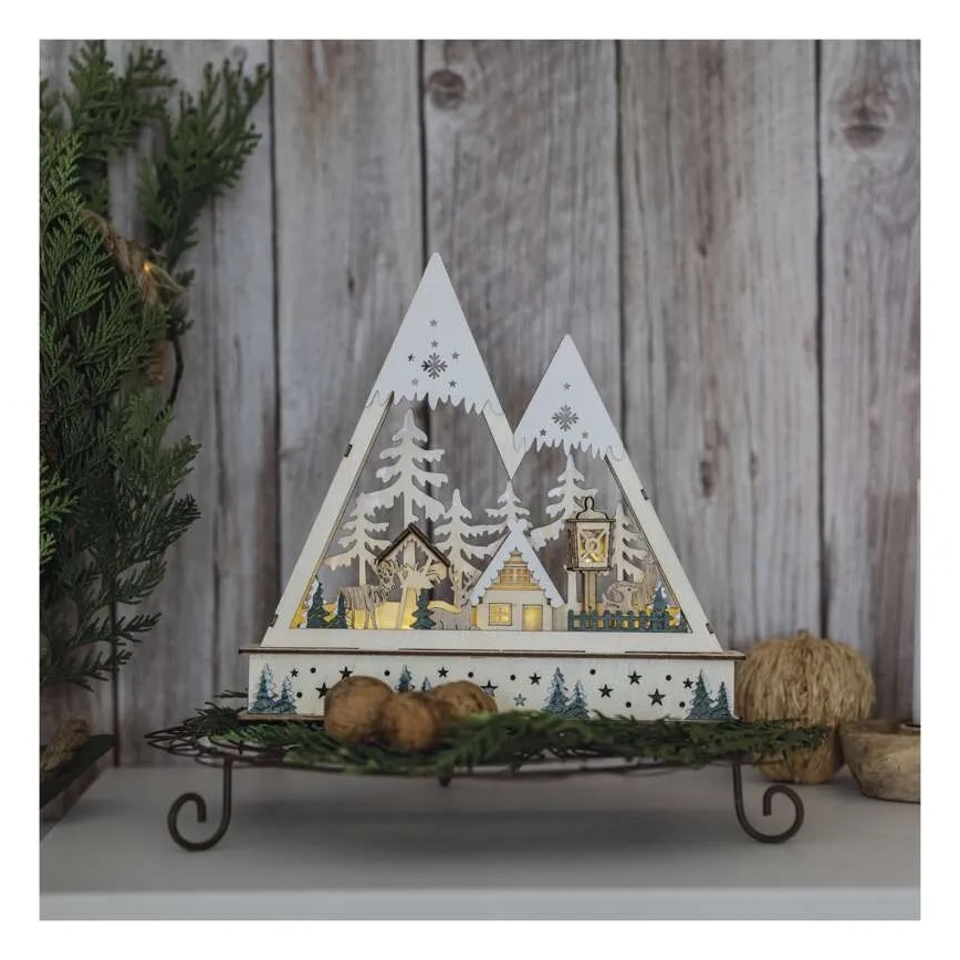 LED Božićna dekoracija LED/0,6W/2xAA božićni krajolik