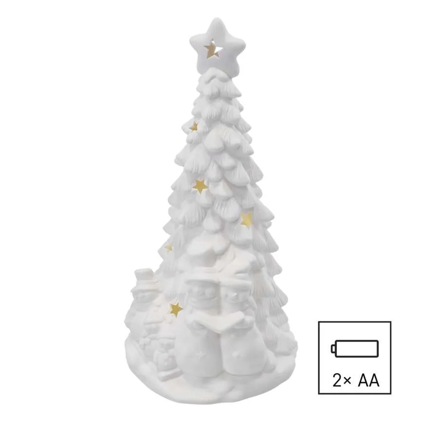 LED Božićna dekoracija LED/2xAA topla bijela božićno drvce