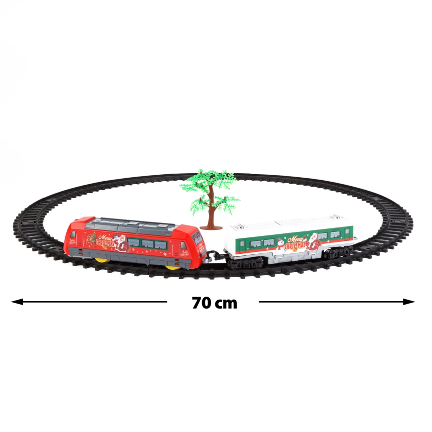 LED božićna dekoracija LED/3xAA promjer 70 cm božićni vlak za ispod drvca
