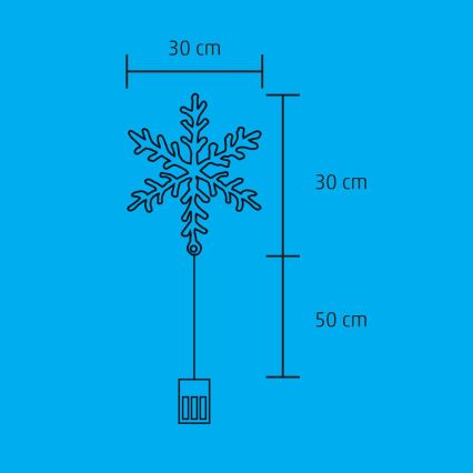 LED Božićna dekoracija za prozor 16xLED/3xAA topla bijela