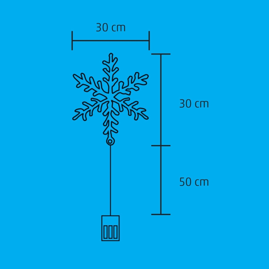 LED Božićna dekoracija za prozor 16xLED/3xAA topla bijela