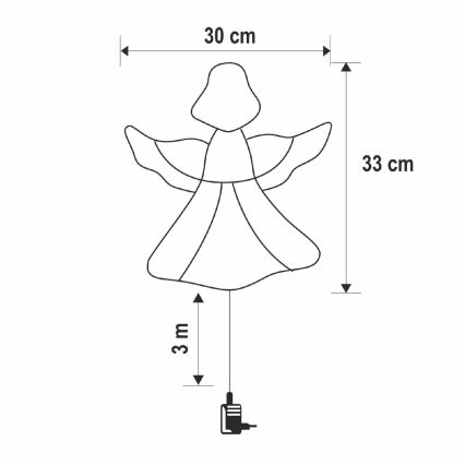 LED božićna dekoracija za prozor 35xLED/3xAA IP44 anđeo topla bijela