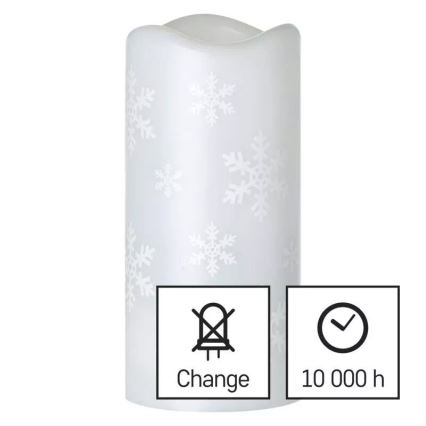 LED Božićna svijeća LED/3xAAA pahuljice hladna bijela