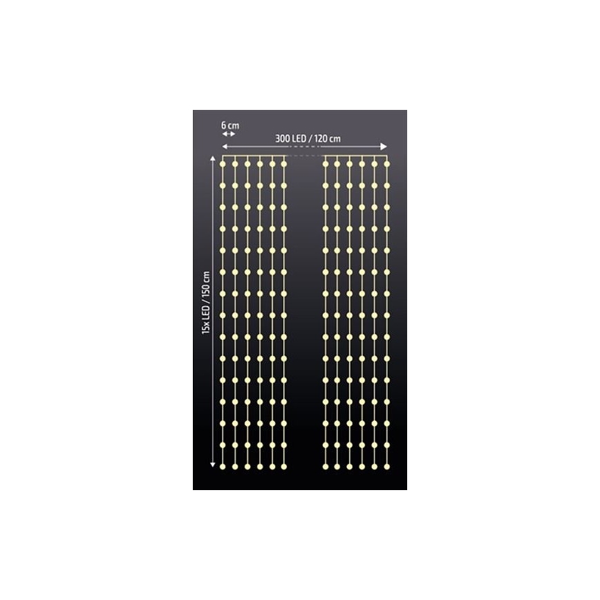 LED Božićna svjetlosna zavjesa LED/3xAA