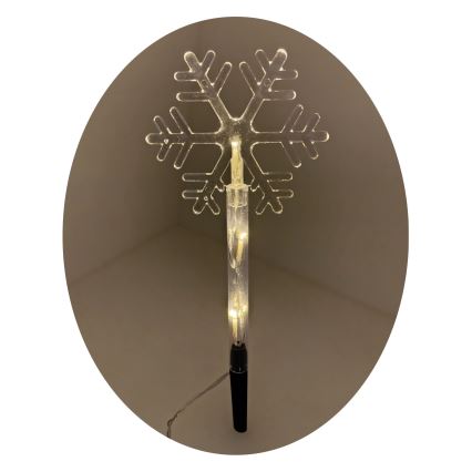 LED božićna vanjska dekoracija 3xLED/2xAA IP44 topla bijela pahuljica