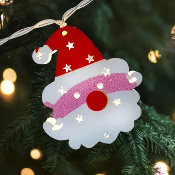 LED božićna vanjska girlanda 10xLED/2xAA 1,65 m IP44 topla bijela santa