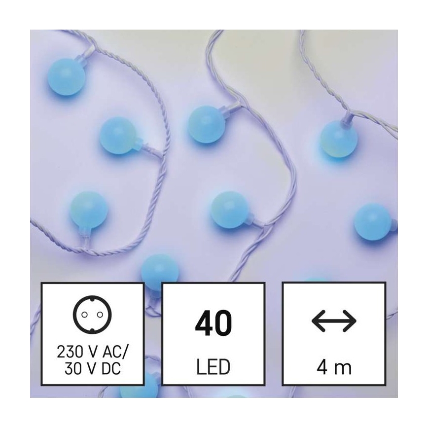 LED božićna vanjska girlanda 40xLED/9m IP44 plava
