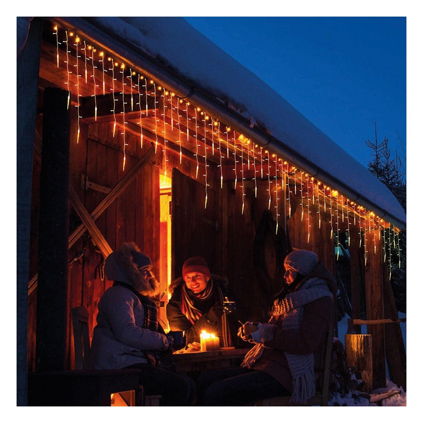 LED Božićna vanjska zavjesa 180xLED 3,5x0,7 m IP44 topla bijela