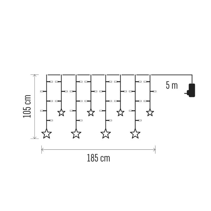 LED božićna zavjesa 115xLED/1,35W 6,85x1,05 m topla bijela
