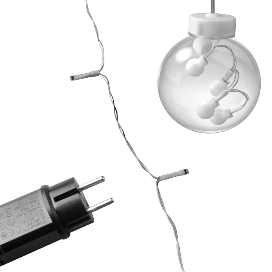 LED Božićna zavjesa WISH BALLS 108xLED/8 funkcija 4,5 m topla bijela