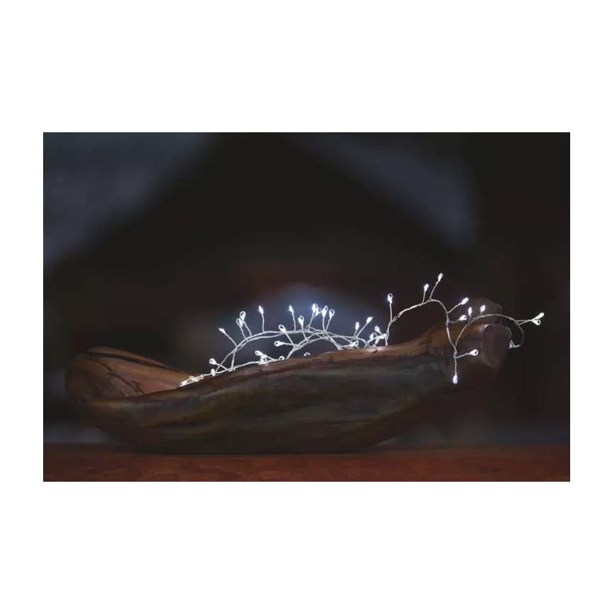 LED Božićne lampice 100xLED/3xAA 2,7 m hladna bijela