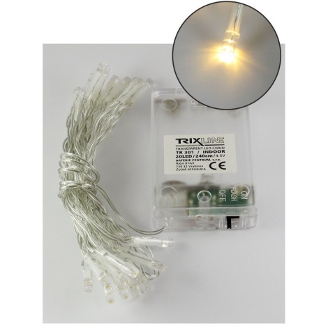 LED Božićne lampice 20xLED/2 funkcije 2,4m topla bijela