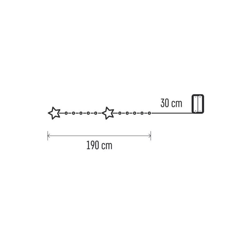 LED Božićne lampice 20xLED/2xAA 2,2 m topla bijela