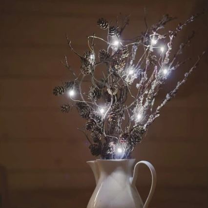 LED Božićne lampice 20xLED/2xAA 2,4m hladna bijela
