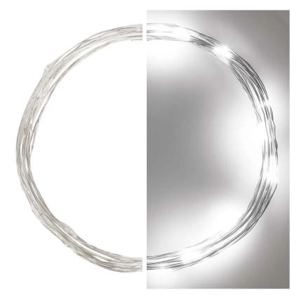 LED Božićne lampice 20xLED/2xAA 2,4m hladna bijela