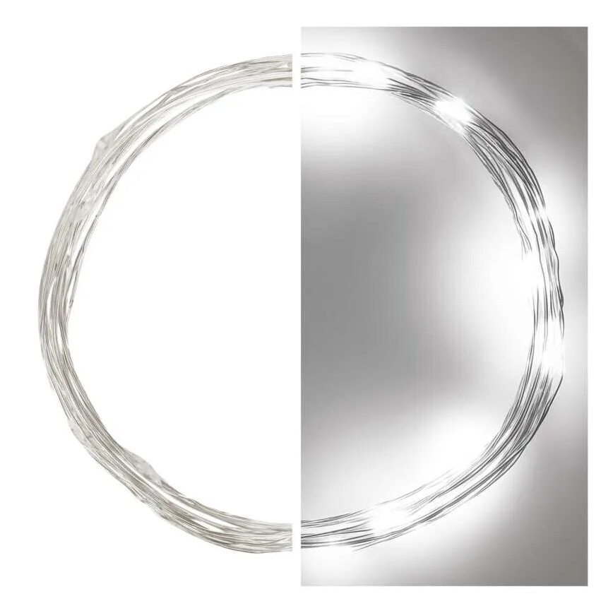 LED Božićne lampice 20xLED/2xAA 2,4m hladna bijela