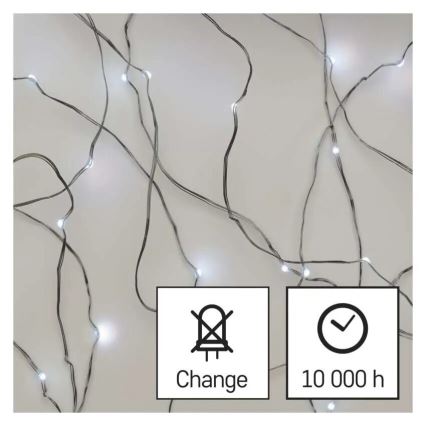 LED Božićne lampice 20xLED/2xAA 2,4m hladna bijela