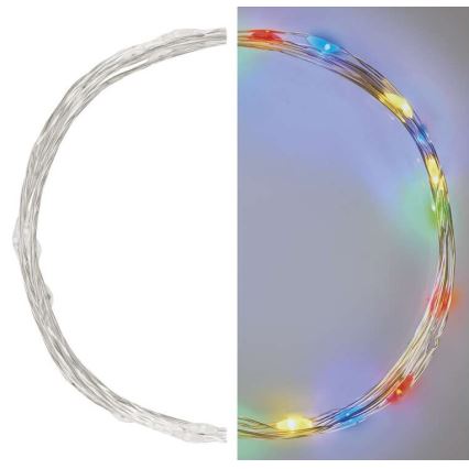 LED Božićne lampice 20xLED/2xAA 2,4m multicolor