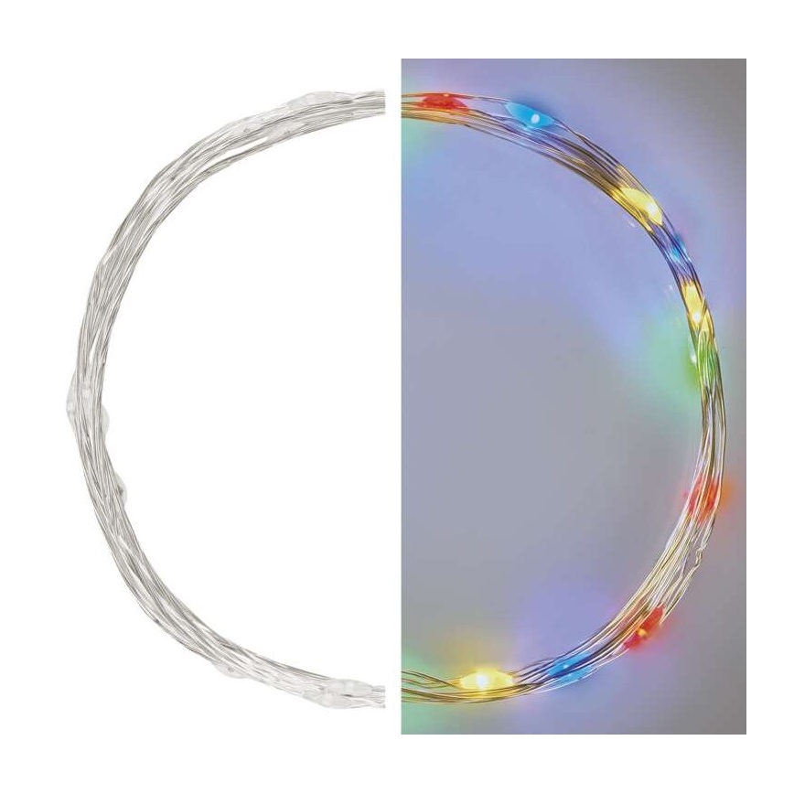 LED Božićne lampice 20xLED/2xAA 2,4m multicolor