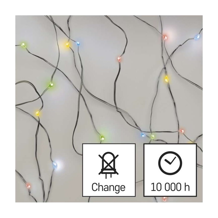 LED Božićne lampice 20xLED/2xAA 2,4m multicolor