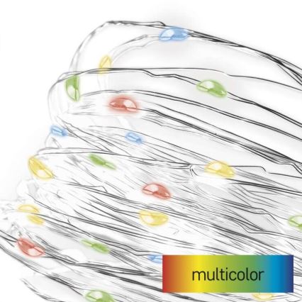 LED Božićne lampice 20xLED/2xAA 2,4m multicolor