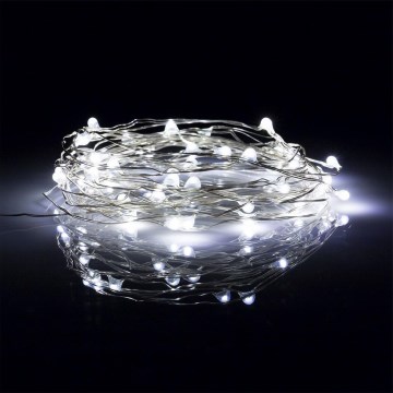 LED Božićne lampice 50xLED/2 funkcije/3xAA 5,4m hladna bijela