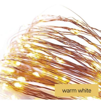 LED božićne vanjske lampice 100xLED/15m IP44 topla bijela