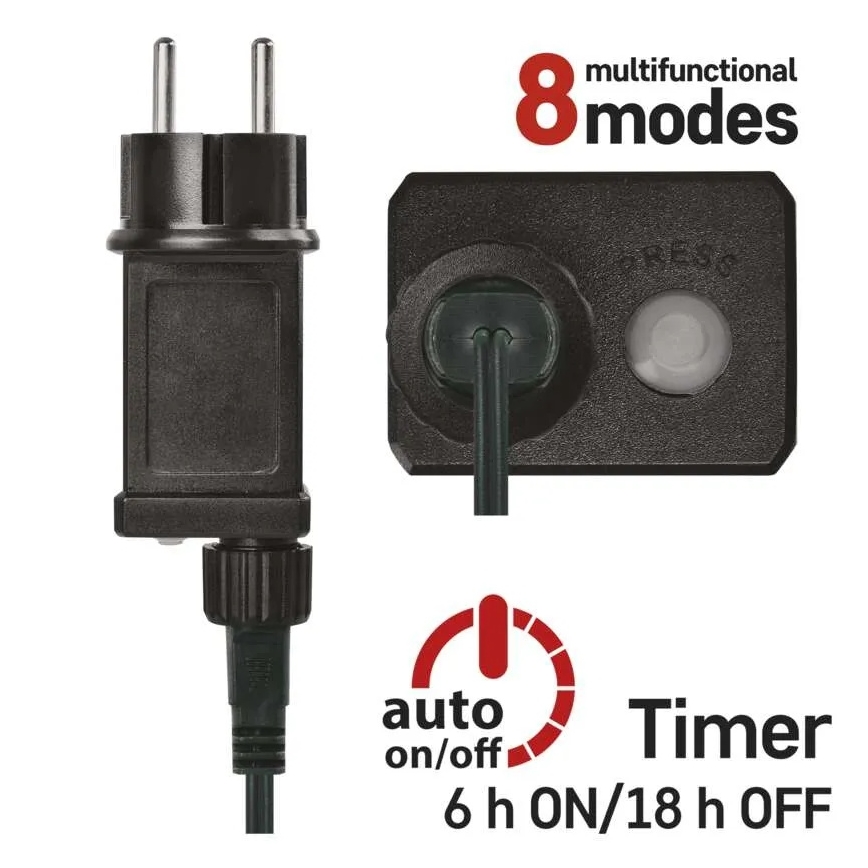 LED Božićni lanac 200xLED/8 funkcija 25m IP44 višebojan