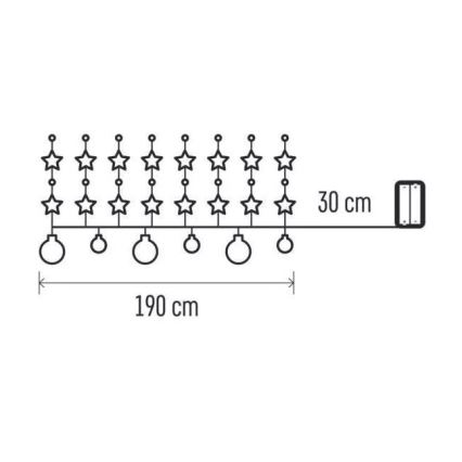 LED Božićni lanac 20xLED/2xAA 2,2 m topla bijela