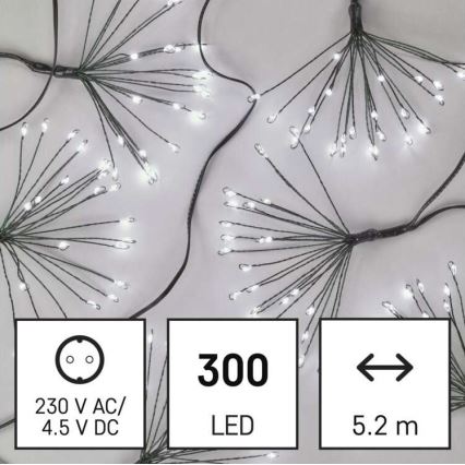 LED Božićni lanac 300xLED/8,2m hladna bijela