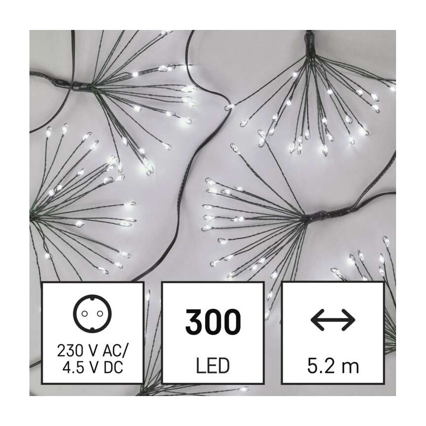 LED Božićni lanac 300xLED/8,2m hladna bijela