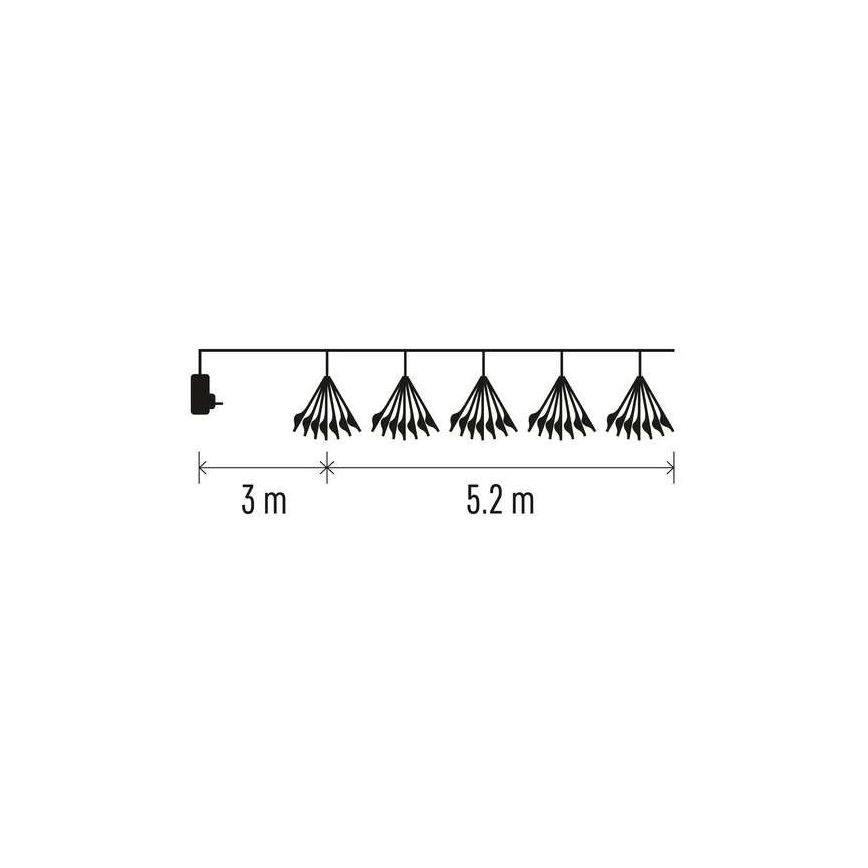 LED Božićni lanac 300xLED/8,2m hladna bijela