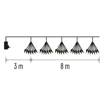 LED Božićni lanac 450xLED/11m hladna bijela