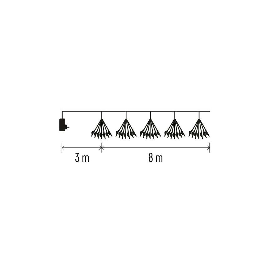 LED Božićni lanac 450xLED/11m hladna bijela
