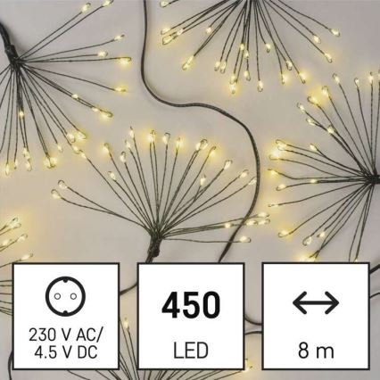 LED Božićni lanac 450xLED/11m topla bijela