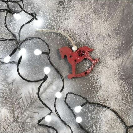 LED božićni niz 200x LED / 8 funkcija, 20 m, IP44, hladno bijela