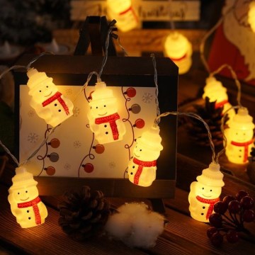 LED božićni niz 20xLED/3xAA/topla bijela 3,3m snjegovići