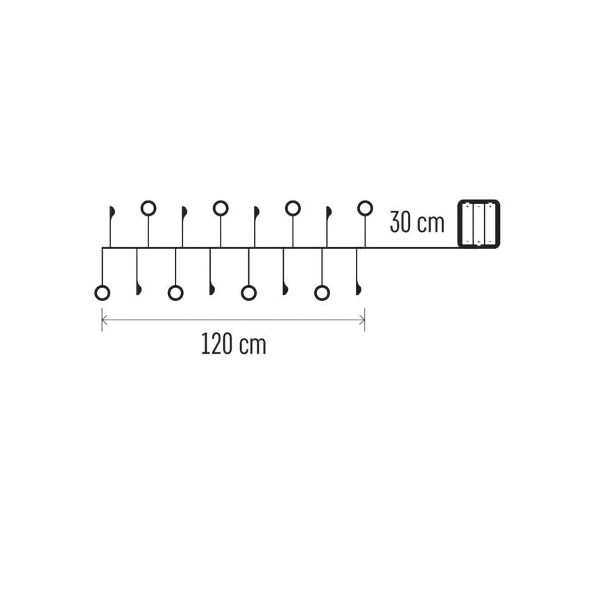 LED božićni niz 40xLED/3xAA 1,5 m toplo bijela