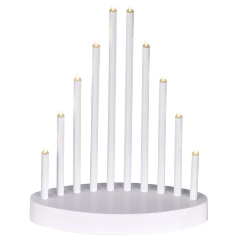 LED Božićni svijećnjak 10xLED/3xAA bijela